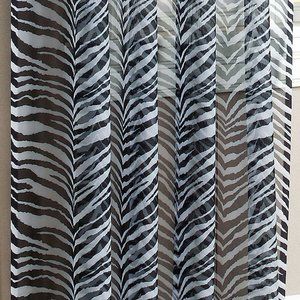 Beautiful Zebra Print Sheer Curtains, Four Panels - 84" x 60" - Bargain Price!